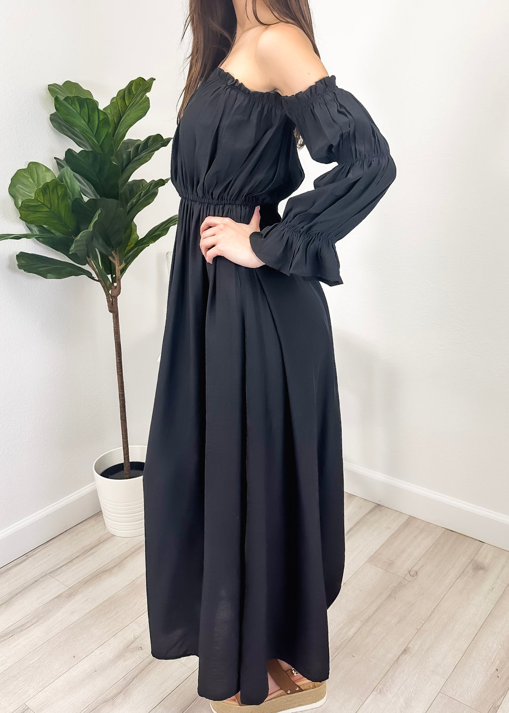Vestido medieval irlandés con hombros descubiertos para mujer de Anna-Kaci
