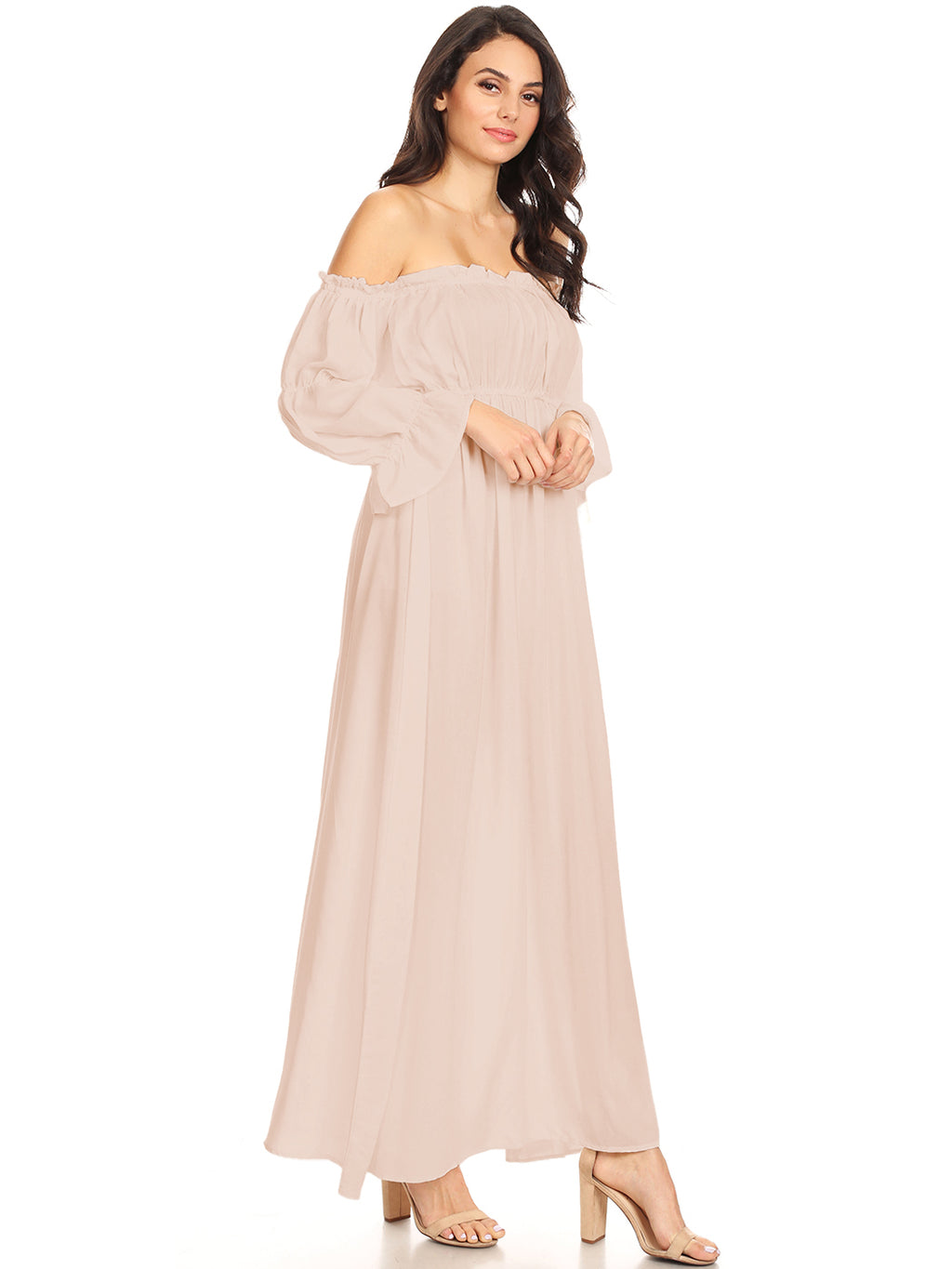 Vestido medieval irlandés con hombros descubiertos para mujer de Anna-Kaci