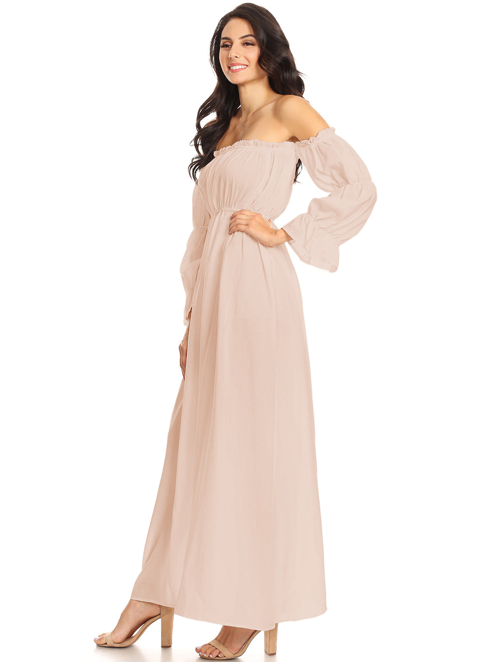 Vestido medieval irlandés con hombros descubiertos para mujer de Anna-Kaci
