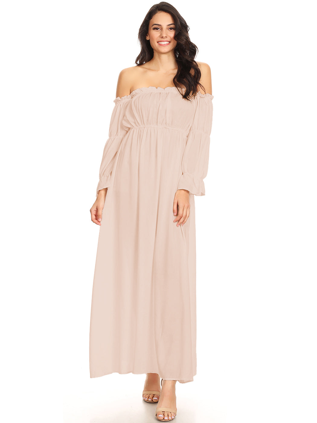Vestido medieval irlandés con hombros descubiertos para mujer de Anna-Kaci