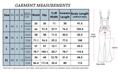 Anna-Kaci Women's Flare Overalls Jumpsuits Retro Bell Bottom Jeans Skinny Denim Overalls