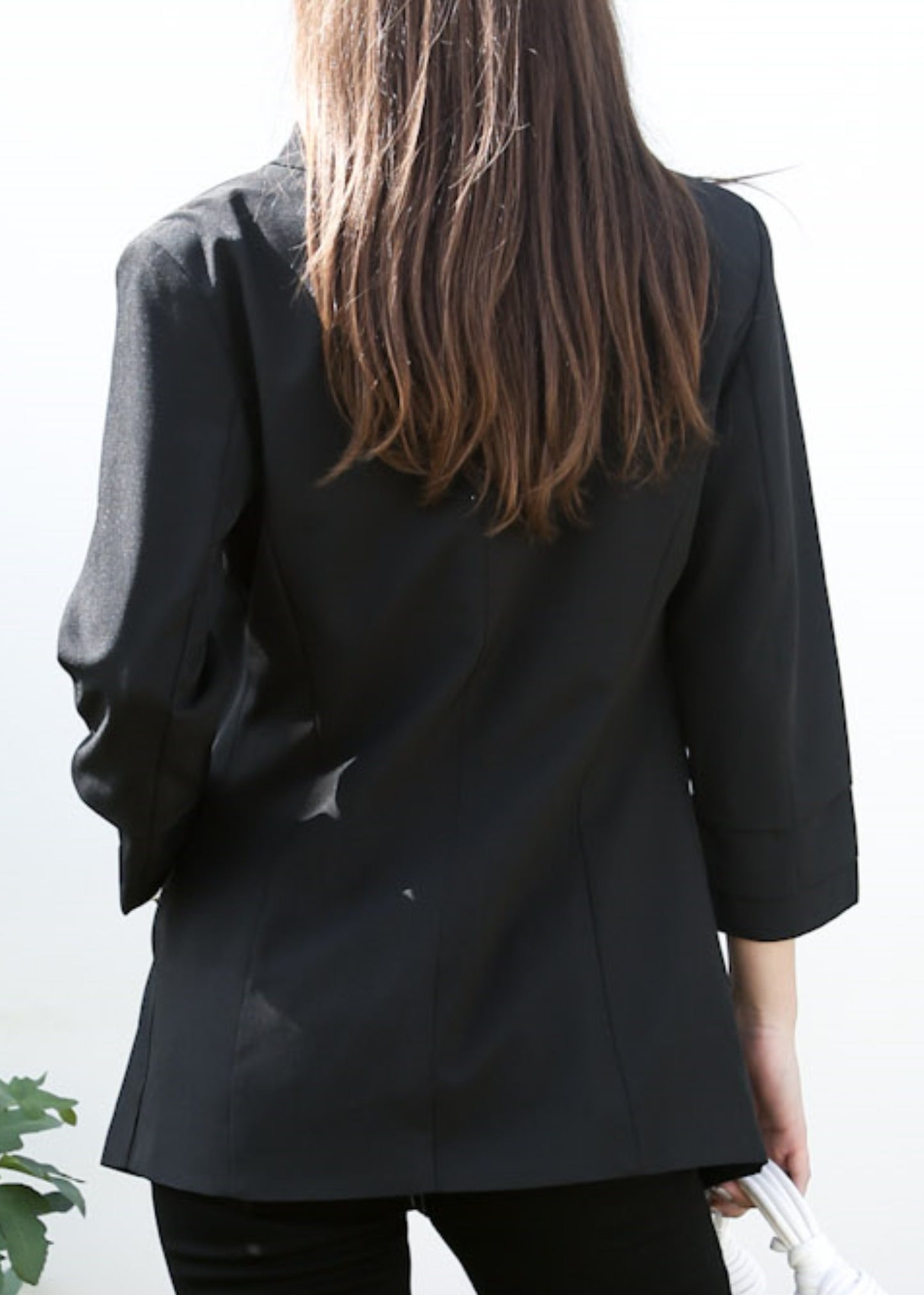 Blazer fruncido con parte delantera abierta 