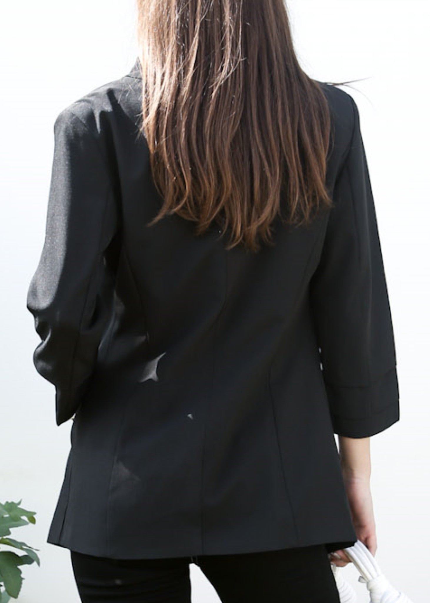 Ruched Open Front Blazer