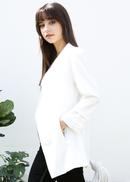 Blazer fruncido con parte delantera abierta 