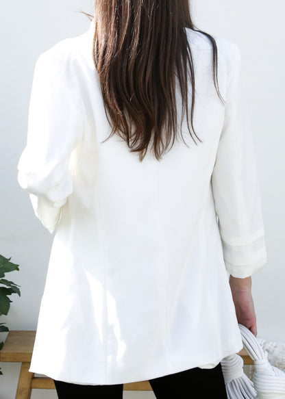 Blazer fruncido con parte delantera abierta 