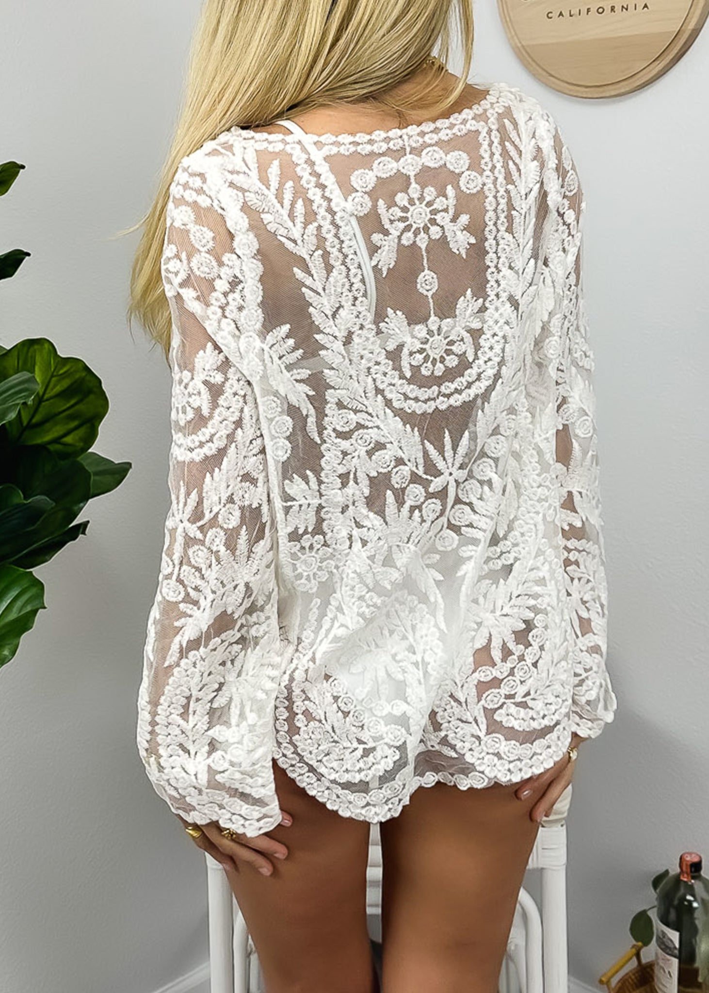 レディース machatt crochet lace cardigan ホワイト