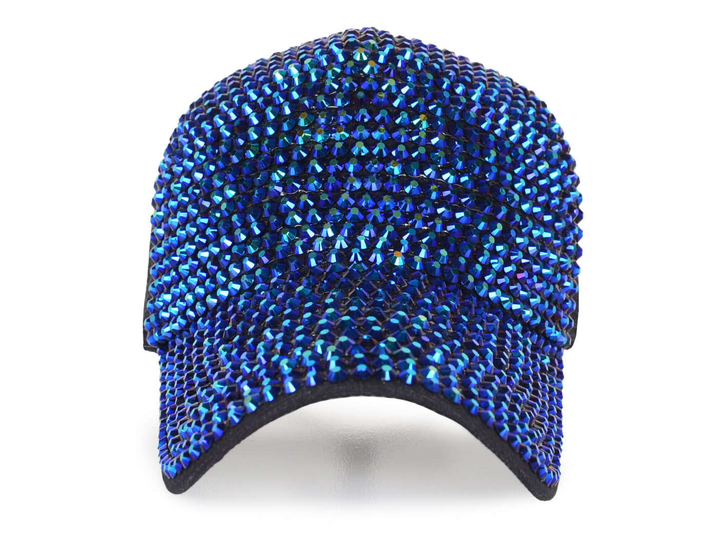 Gorra de béisbol con tachuelas y diamantes de imitación para mujer de Anna-Kaci, con cola de caballo y moño, ajustable, de malla brillante