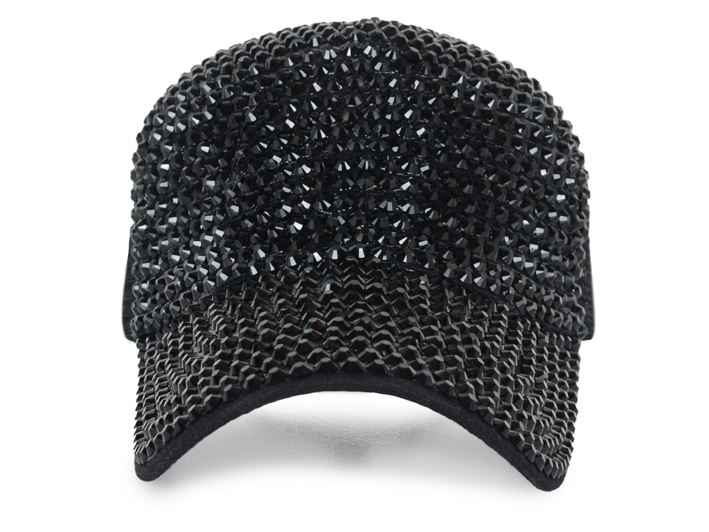 Gorra de béisbol con tachuelas y diamantes de imitación para mujer de Anna-Kaci, con cola de caballo y moño, ajustable, de malla brillante