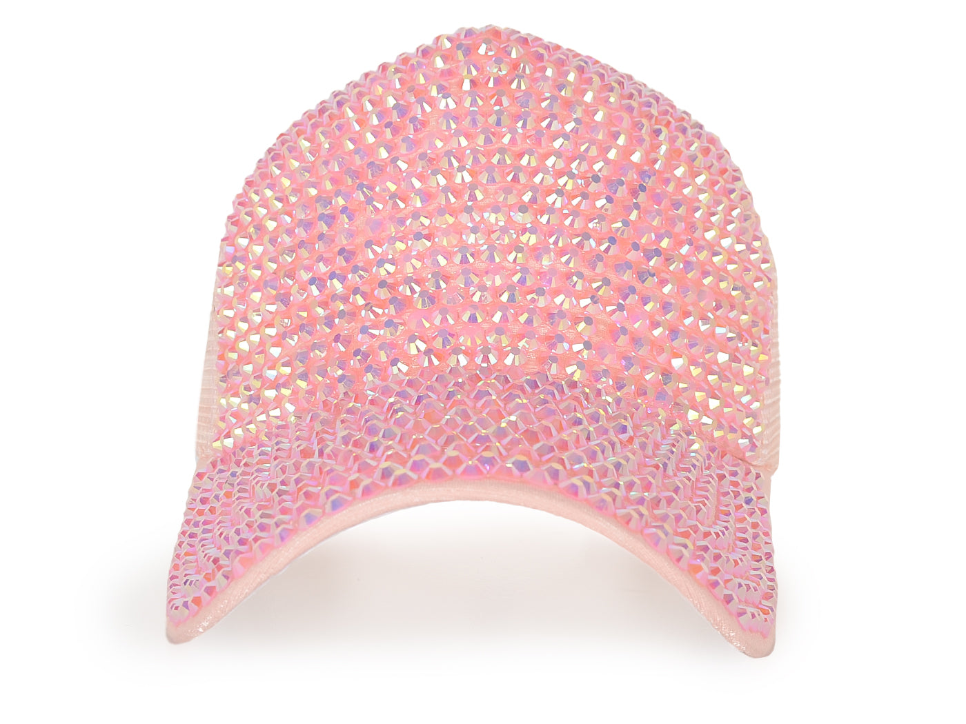 Gorra de béisbol con tachuelas y diamantes de imitación para mujer de Anna-Kaci, con cola de caballo y moño, ajustable, de malla brillante