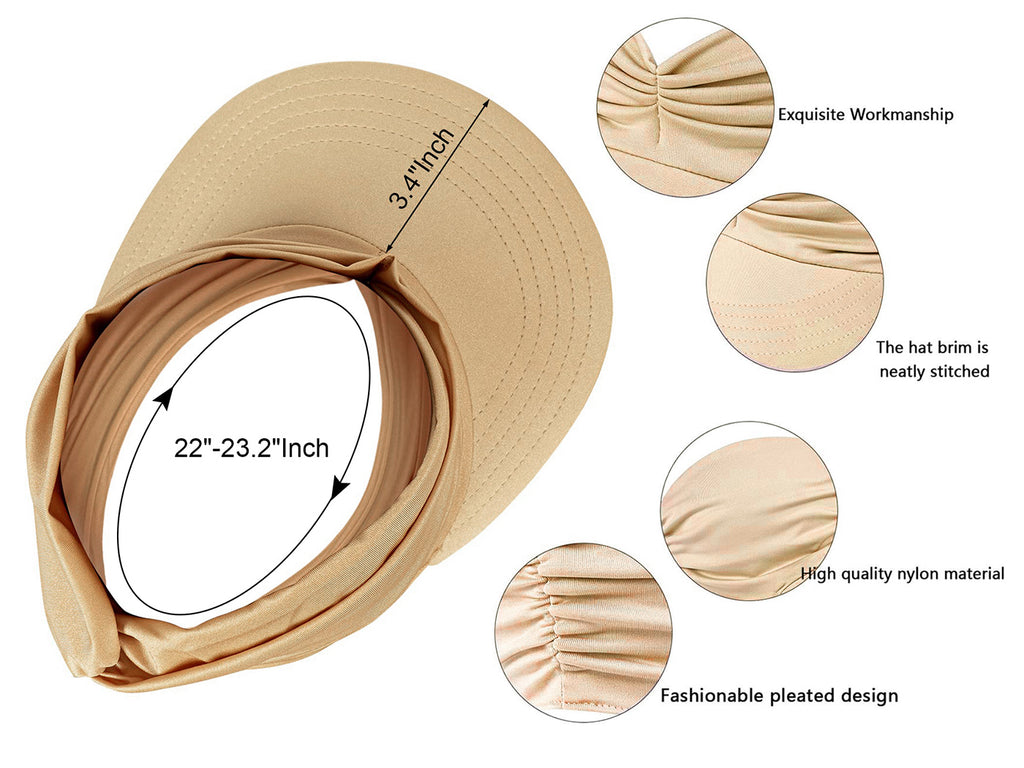 Anna-Kaci - Sombrero con visera para el sol para mujer, ala ancha, protección UV 50, para playa, para verano