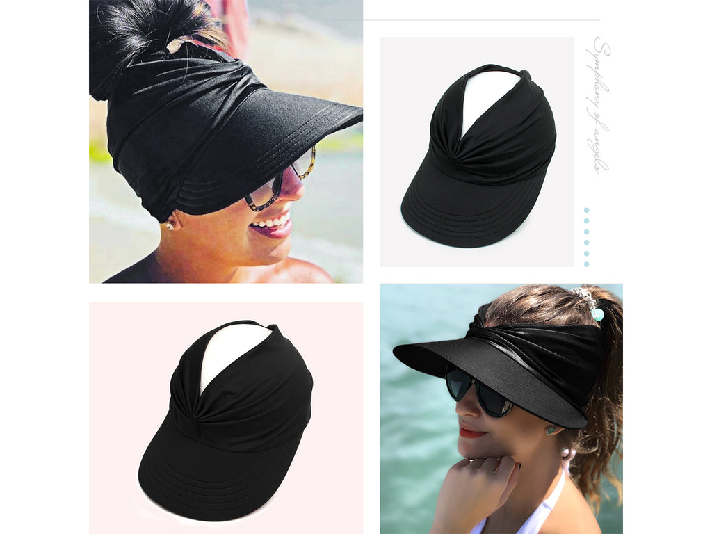 Anna-Kaci - Sombrero con visera para el sol para mujer, ala ancha, protección UV 50, para playa, para verano