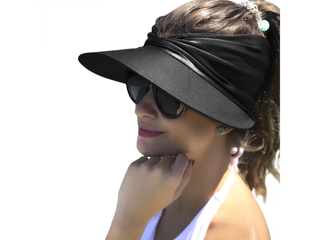 Anna-Kaci - Sombrero con visera para el sol para mujer, ala ancha, protección UV 50, para playa, para verano
