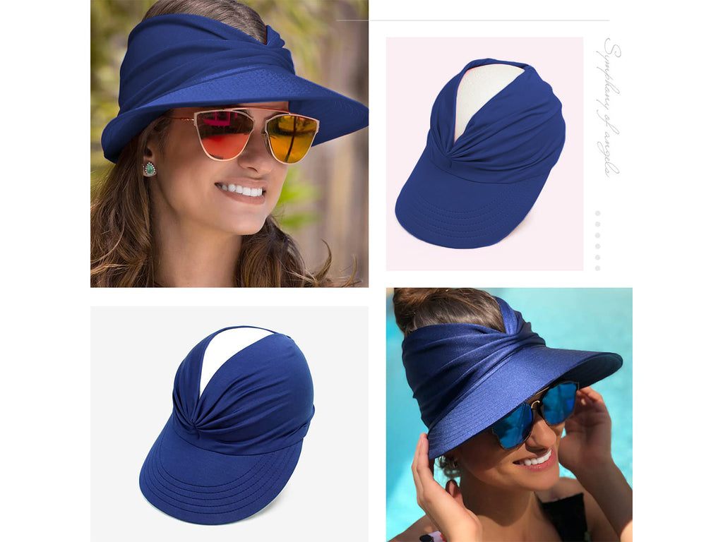 Anna-Kaci - Sombrero con visera para el sol para mujer, ala ancha, protección UV 50, para playa, para verano