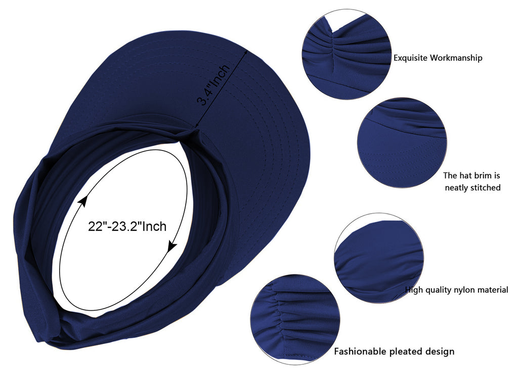 Anna-Kaci - Sombrero con visera para el sol para mujer, ala ancha, protección UV 50, para playa, para verano