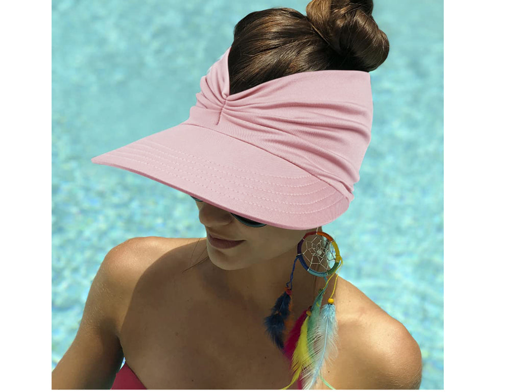 Anna-Kaci - Sombrero con visera para el sol para mujer, ala ancha, protección UV 50, para playa, para verano