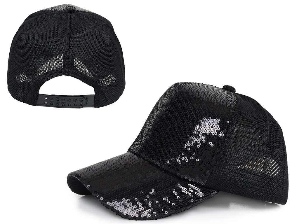 Gorra de béisbol para mujer Anna-Kaci, gorra con cola de caballo con purpurina, gorra de moño alto desordenado, gorra de camionero para papá