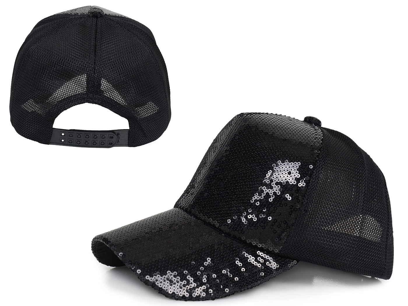 Gorra de béisbol para mujer Anna-Kaci, gorra con cola de caballo con purpurina, gorra de moño alto desordenado, gorra de camionero para papá
