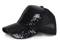 Gorra de béisbol para mujer Anna-Kaci, gorra con cola de caballo con purpurina, gorra de moño alto desordenado, gorra de camionero para papá