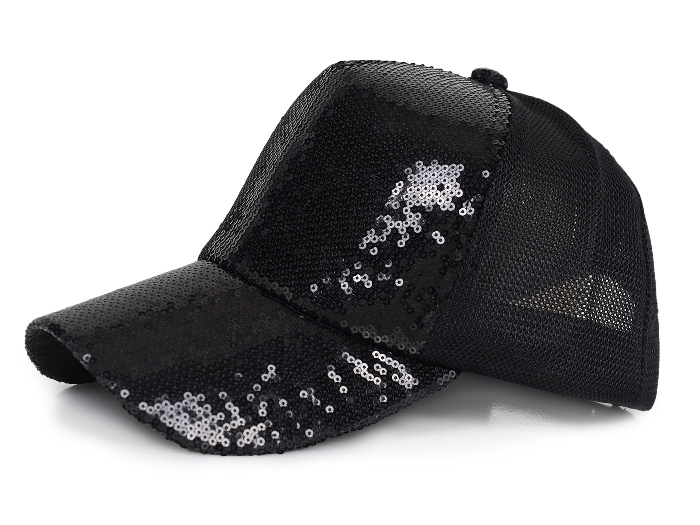 Gorra de béisbol para mujer Anna-Kaci, gorra con cola de caballo con purpurina, gorra de moño alto desordenado, gorra de camionero para papá