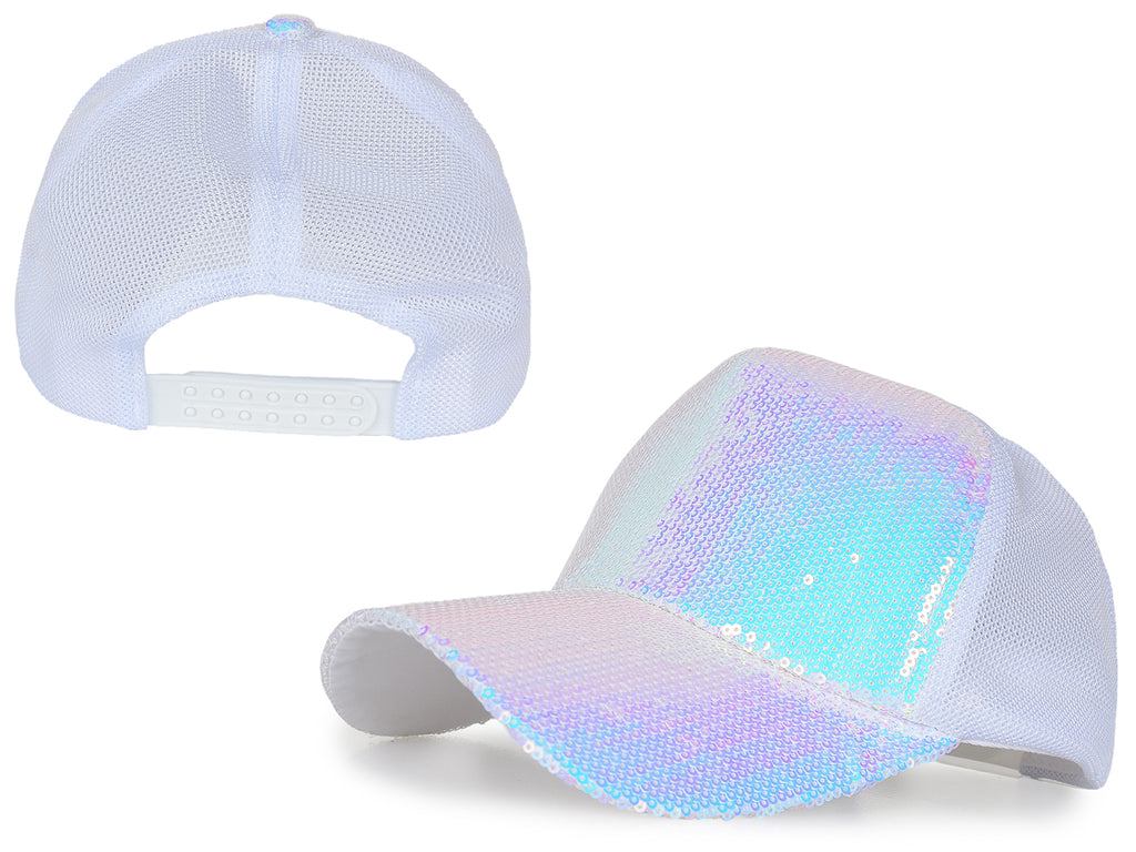 Gorra de béisbol para mujer Anna-Kaci, gorra con cola de caballo con purpurina, gorra de moño alto desordenado, gorra de camionero para papá
