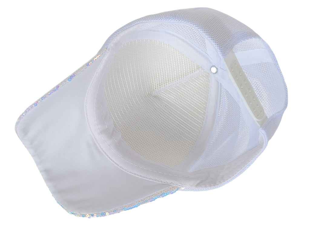 Gorra de béisbol para mujer Anna-Kaci, gorra con cola de caballo con purpurina, gorra de moño alto desordenado, gorra de camionero para papá