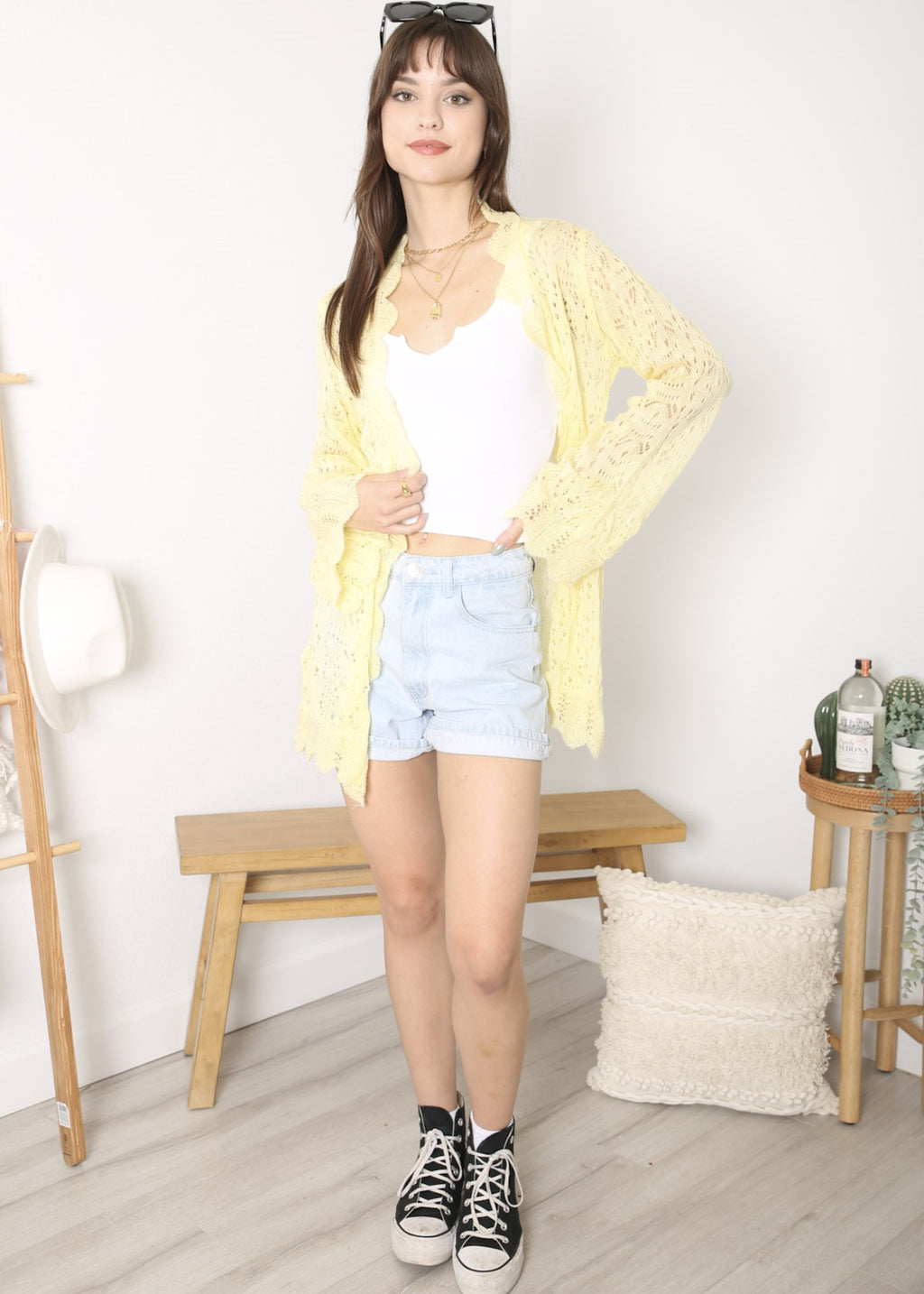 Cárdigan de crochet para mujer de Anna-Kaci, informal, ligero, de manga larga, abierto al frente, suéter, para playa, para verano 