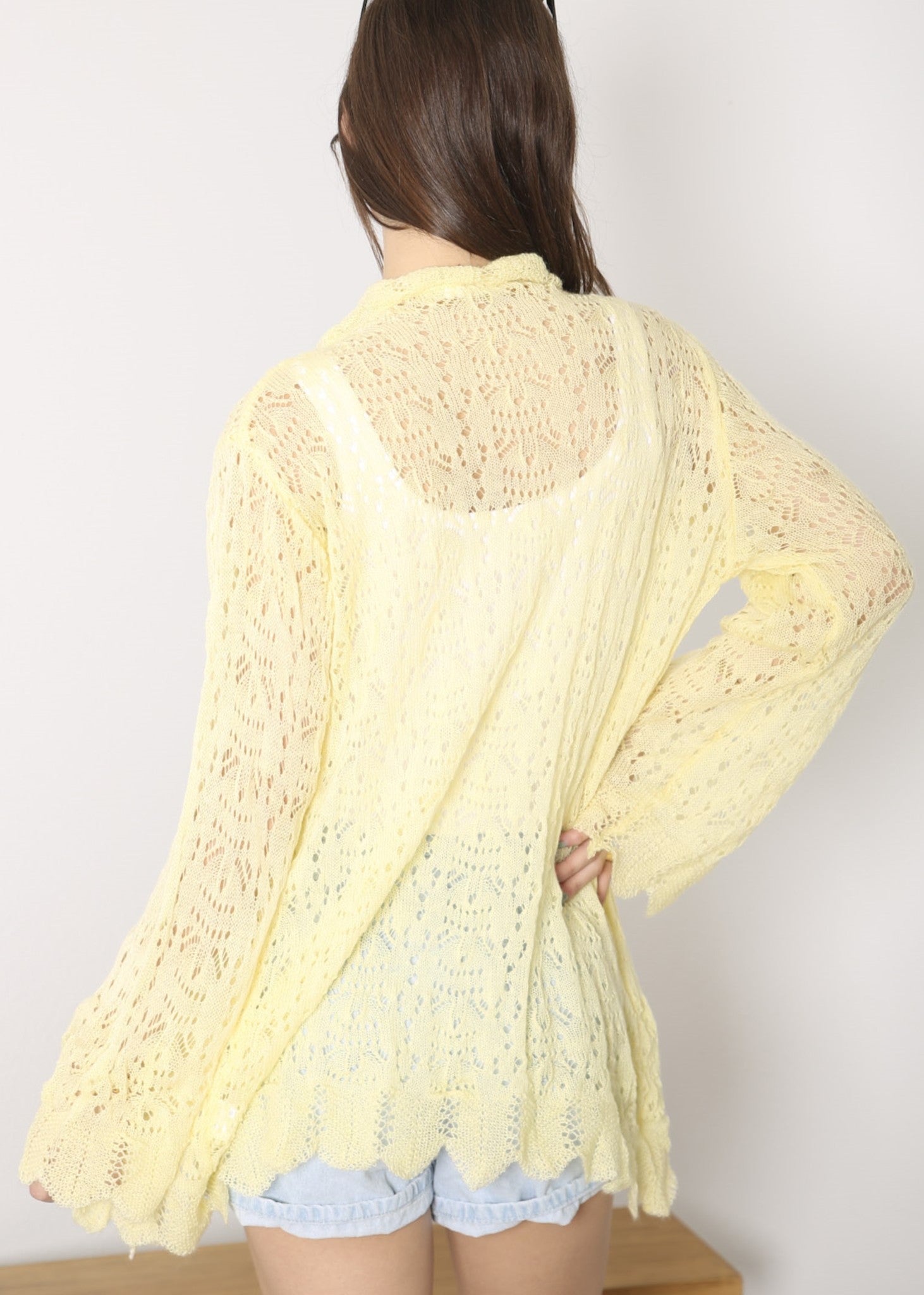 Cárdigan de crochet para mujer de Anna-Kaci, informal, ligero, de manga larga, abierto al frente, suéter, para playa, para verano 