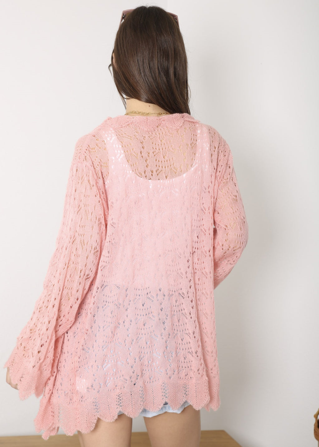 Cárdigan de crochet para mujer de Anna-Kaci, informal, ligero, de manga larga, abierto al frente, suéter, para playa, para verano 
