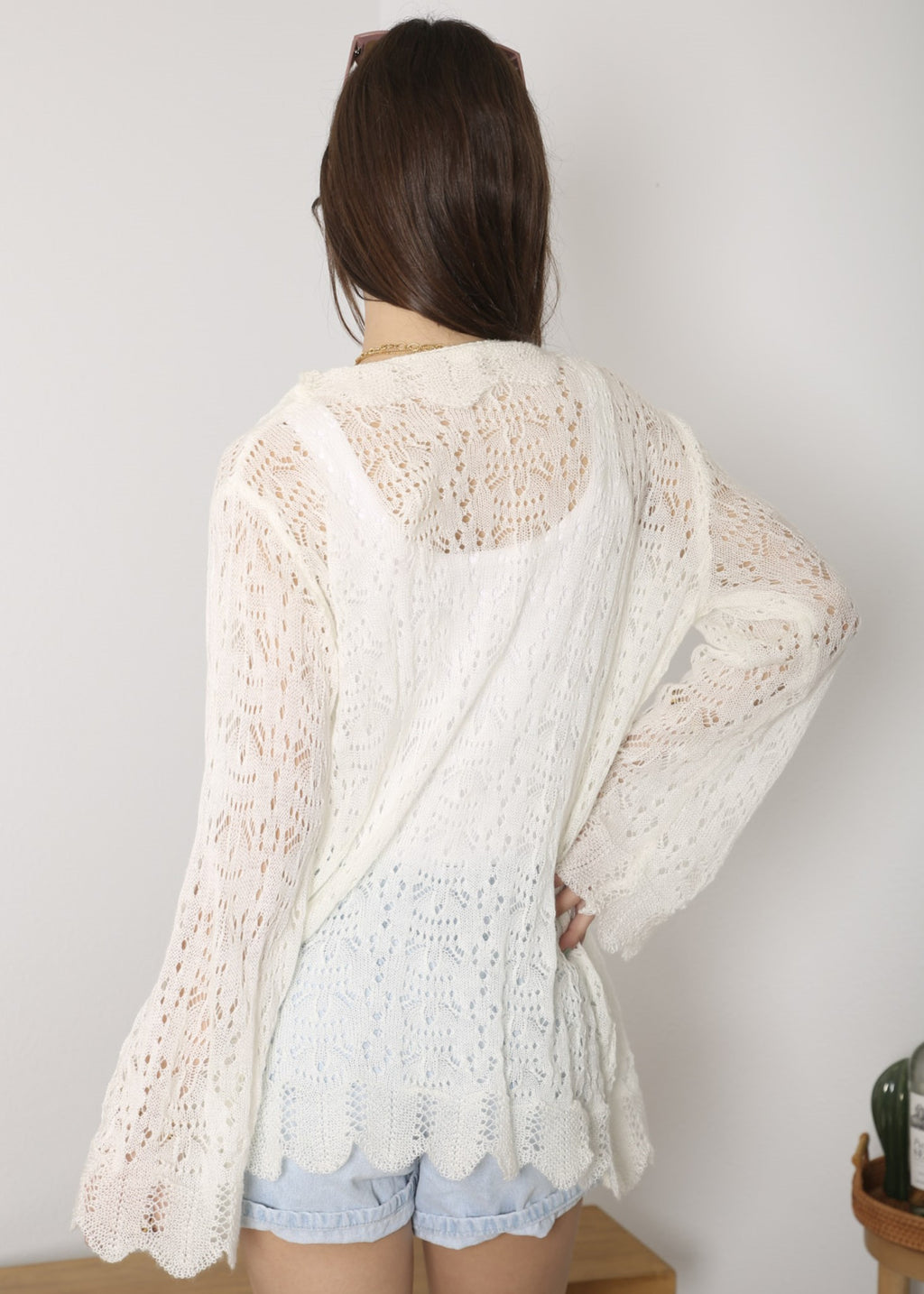 Cárdigan de crochet para mujer de Anna-Kaci, informal, ligero, de manga larga, abierto al frente, suéter, para playa, para verano 