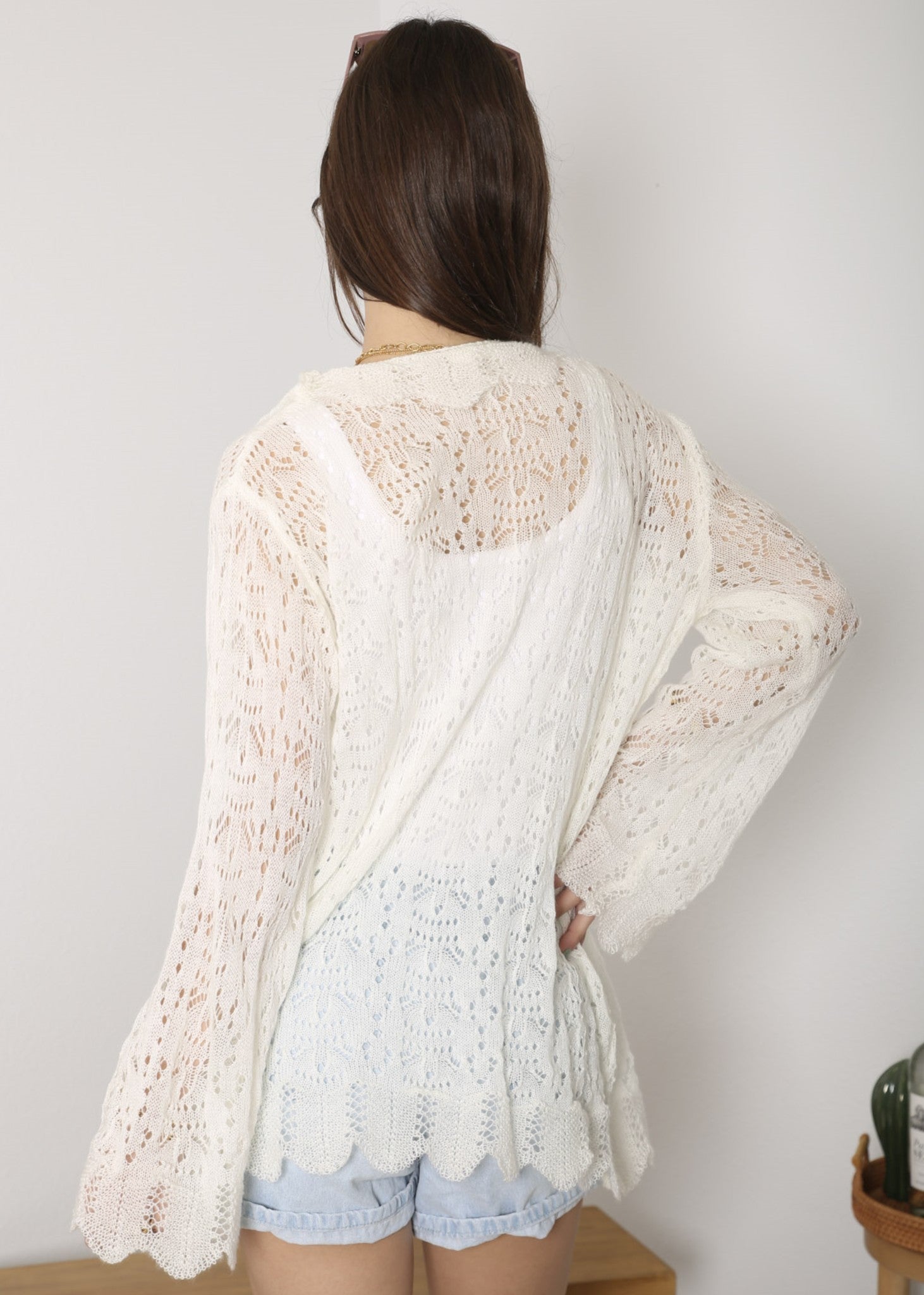 Cárdigan de crochet para mujer de Anna-Kaci, informal, ligero, de manga larga, abierto al frente, suéter, para playa, para verano 