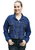 Chaqueta vaquera corta con botones y bolsillos