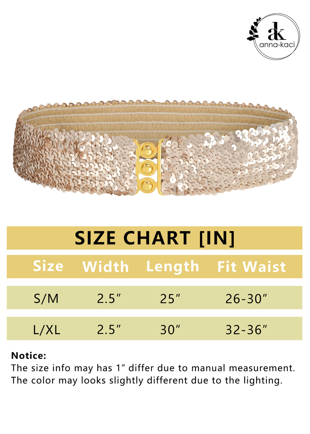 Cinturones de lentejuelas brillantes para mujer de Anna-Kaci, cinturón elástico brillante con cintura elástica para disfraz de fiesta de discoteca