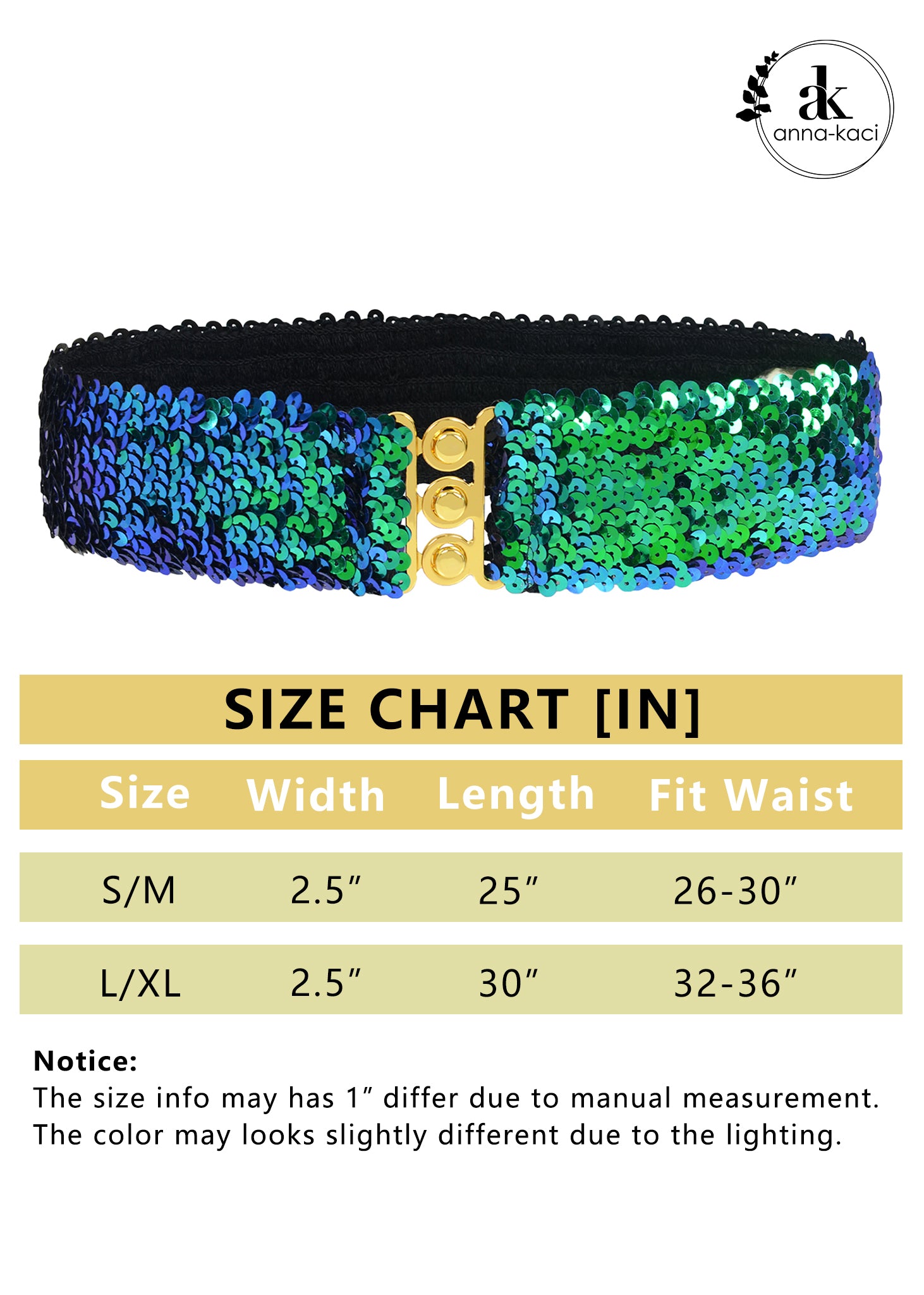 Cinturones de lentejuelas brillantes para mujer de Anna-Kaci, cinturón elástico brillante con cintura elástica para disfraz de fiesta de discoteca