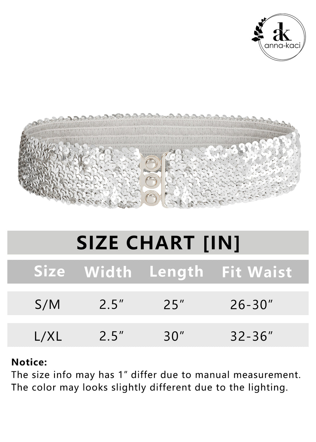 Cinturones de lentejuelas brillantes para mujer de Anna-Kaci, cinturón elástico brillante con cintura elástica para disfraz de fiesta de discoteca