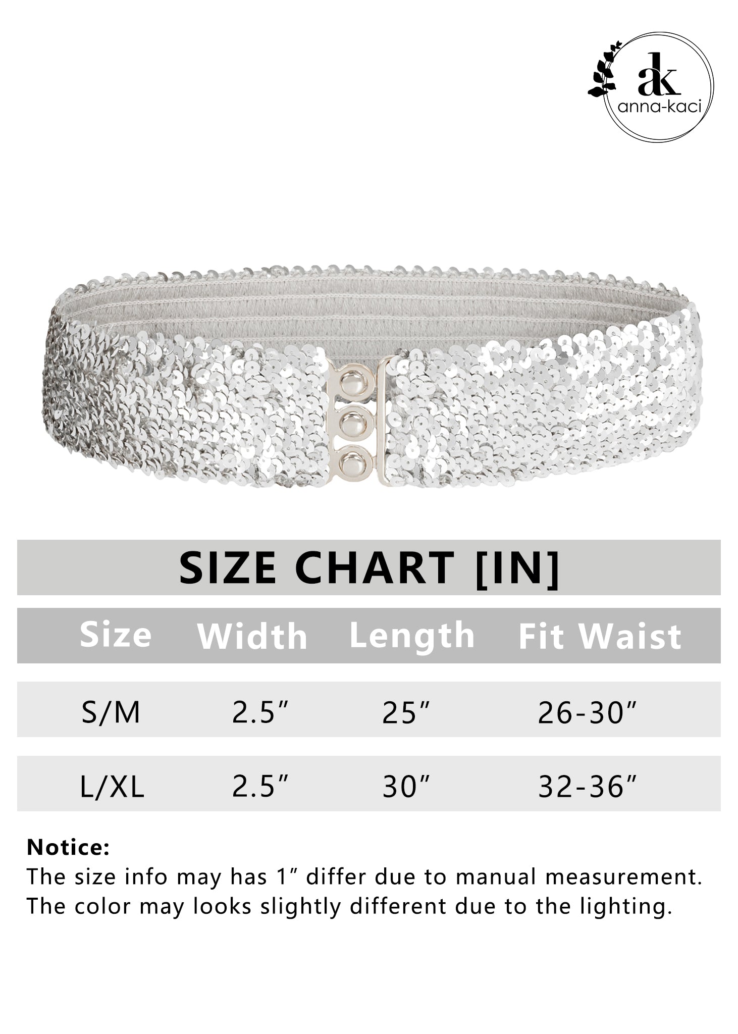 Cinturones de lentejuelas brillantes para mujer de Anna-Kaci, cinturón elástico brillante con cintura elástica para disfraz de fiesta de discoteca