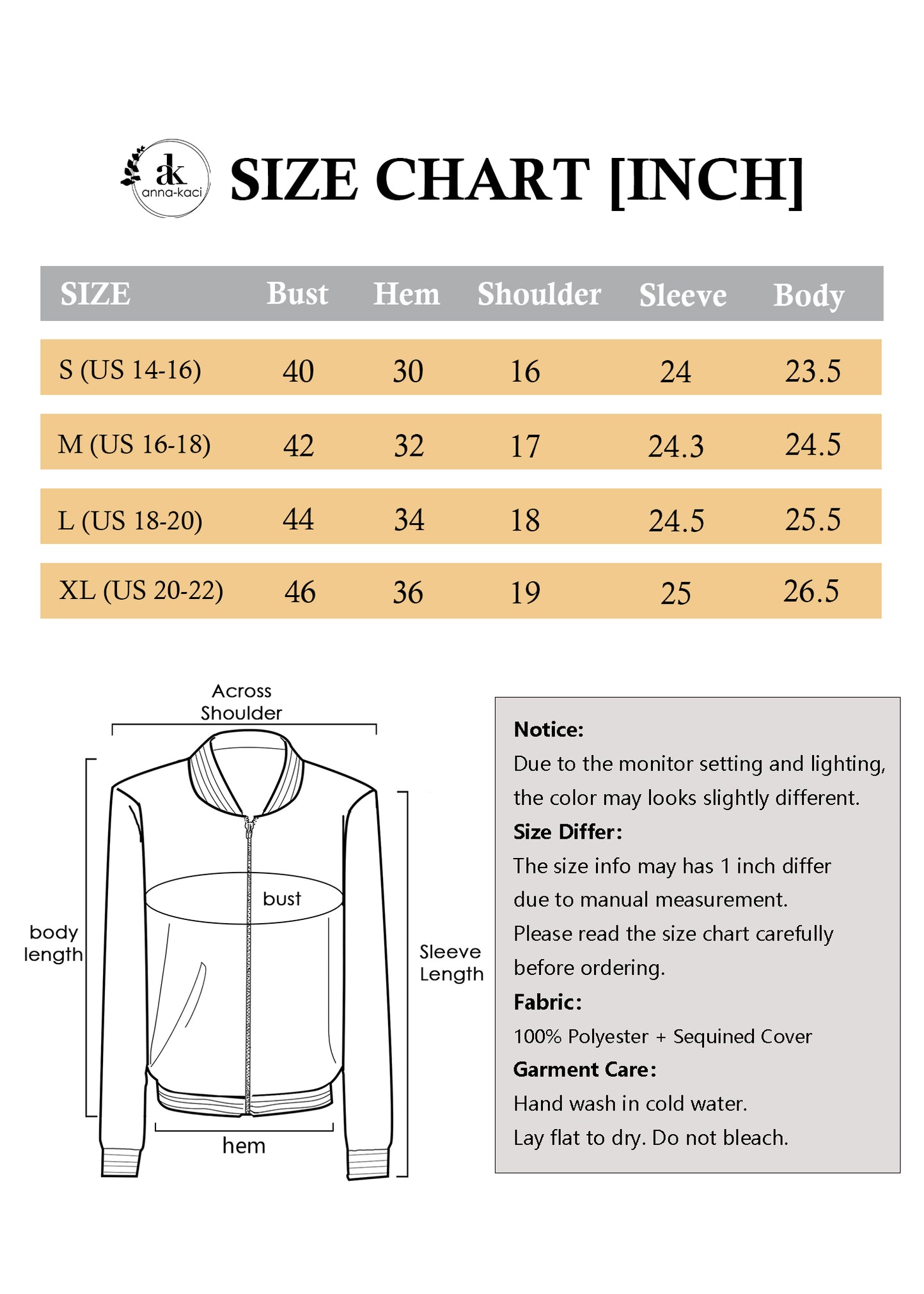 Anna-Kaci Womens Sparkly Sequin Jacket Glitter Long Sleeves Front Zip Up Bomber Jacket with Ribbed Cuffs