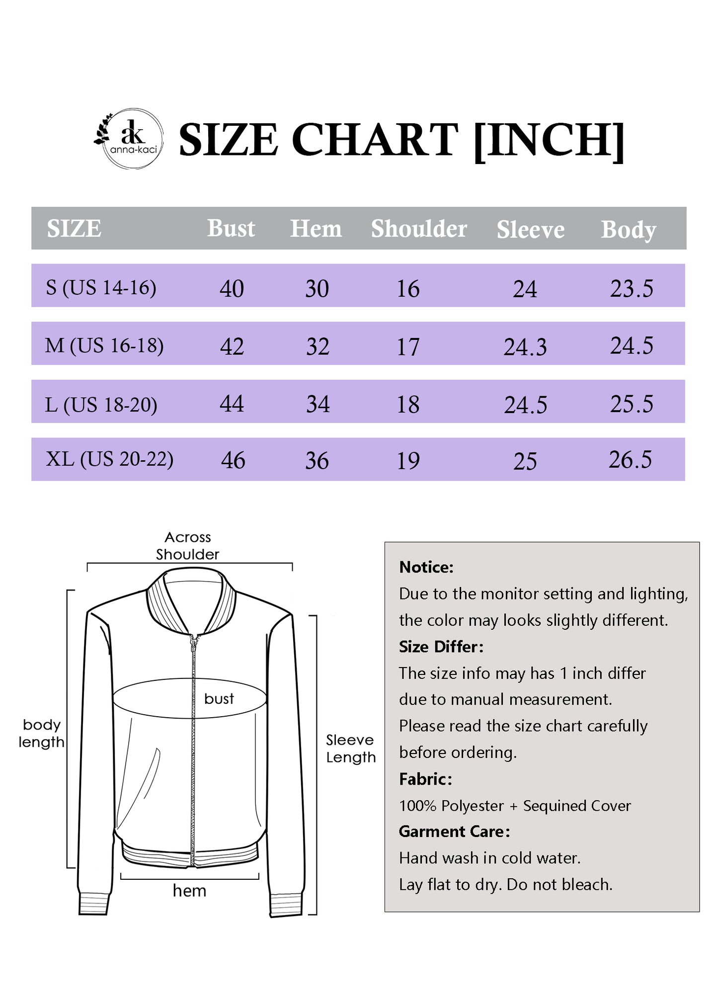 Anna-Kaci Womens Sparkly Sequin Jacket Glitter Long Sleeves Front Zip Up Bomber Jacket with Ribbed Cuffs