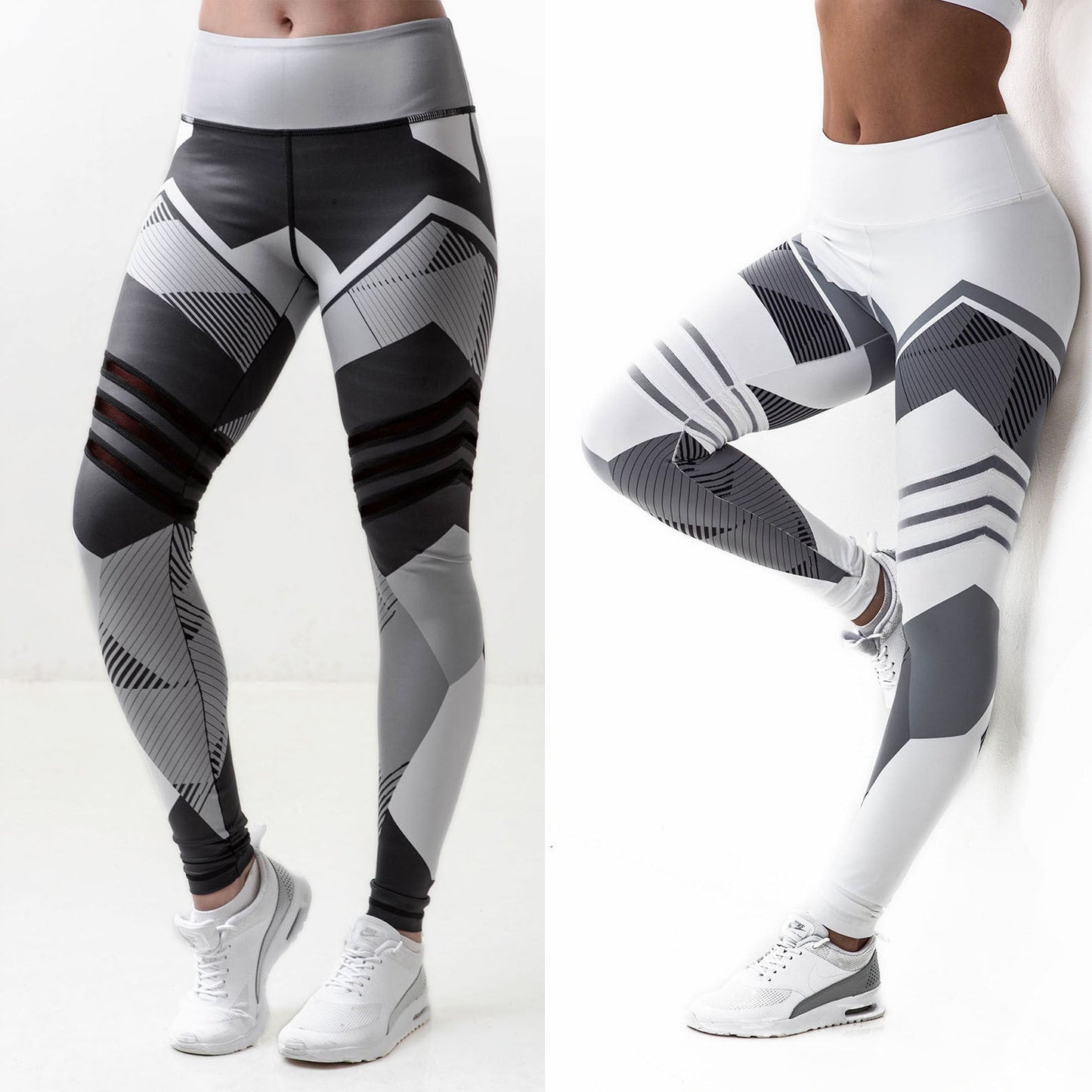 Pantalones de yoga de cintura alta para entrenamiento, mallas estampadas para correr