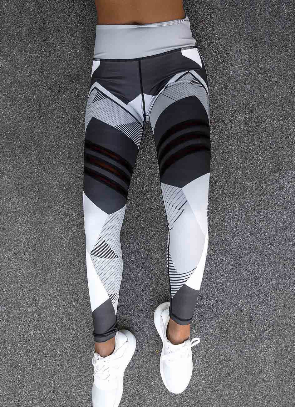 Pantalones de yoga de cintura alta para entrenamiento, mallas estampadas para correr