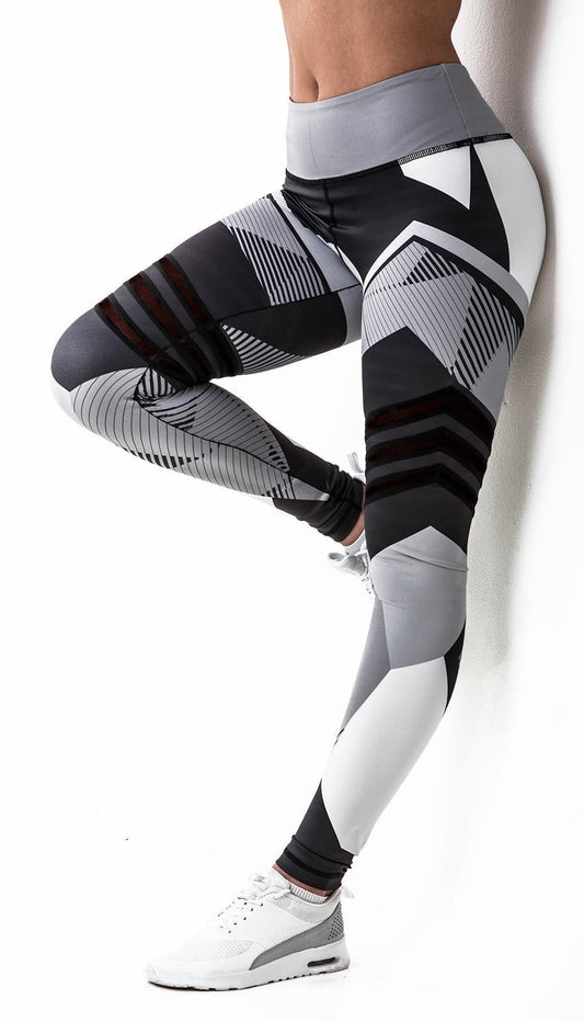 Pantalones de yoga de cintura alta para entrenamiento, mallas estampadas para correr