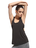 Camiseta sin mangas holgada con espalda cruzada para hacer yoga