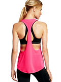 Camiseta sin mangas holgada con espalda cruzada para hacer yoga