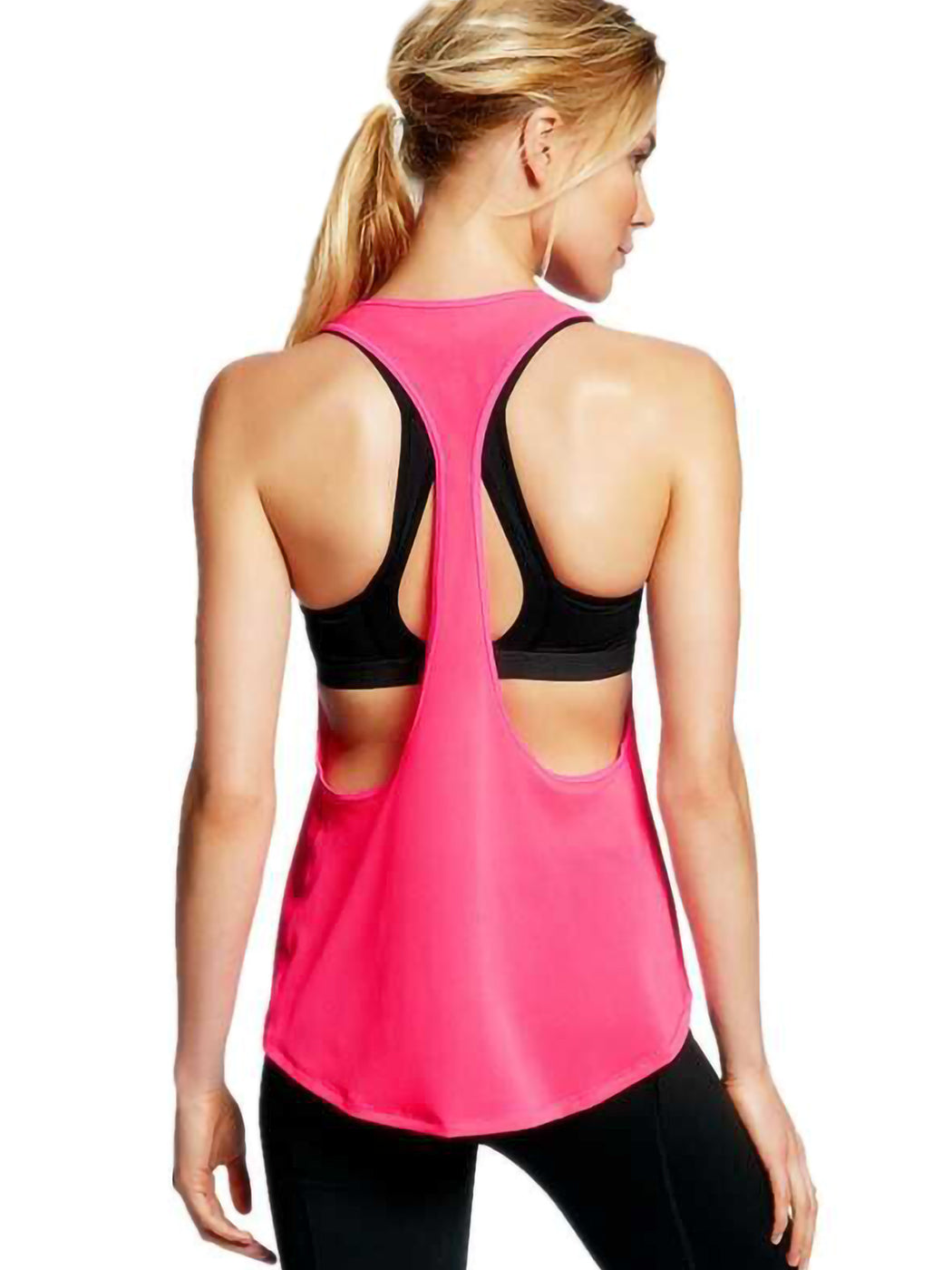 Camiseta sin mangas holgada con espalda cruzada para hacer yoga