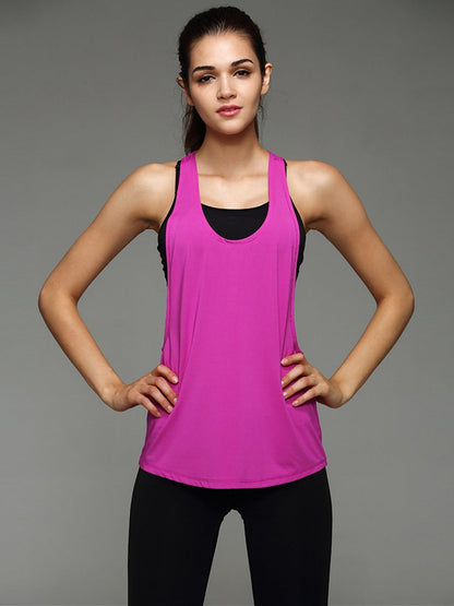 Camiseta sin mangas holgada con espalda cruzada para hacer yoga