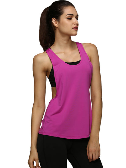 Camiseta sin mangas holgada con espalda cruzada para hacer yoga