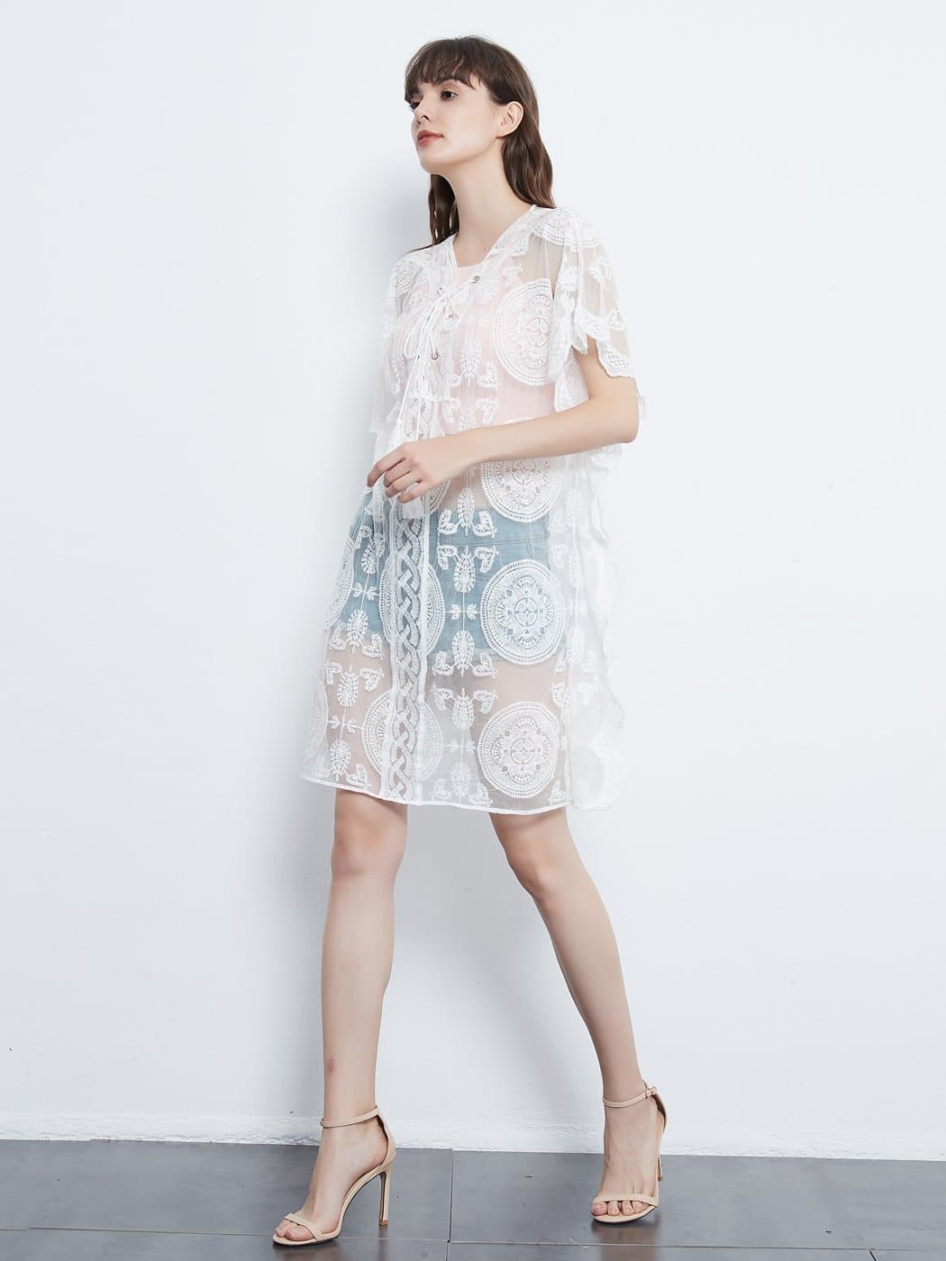 Anna-Kaci Embroidered Mesh Sheer Midi Dress| Womens | Anna-Kaci