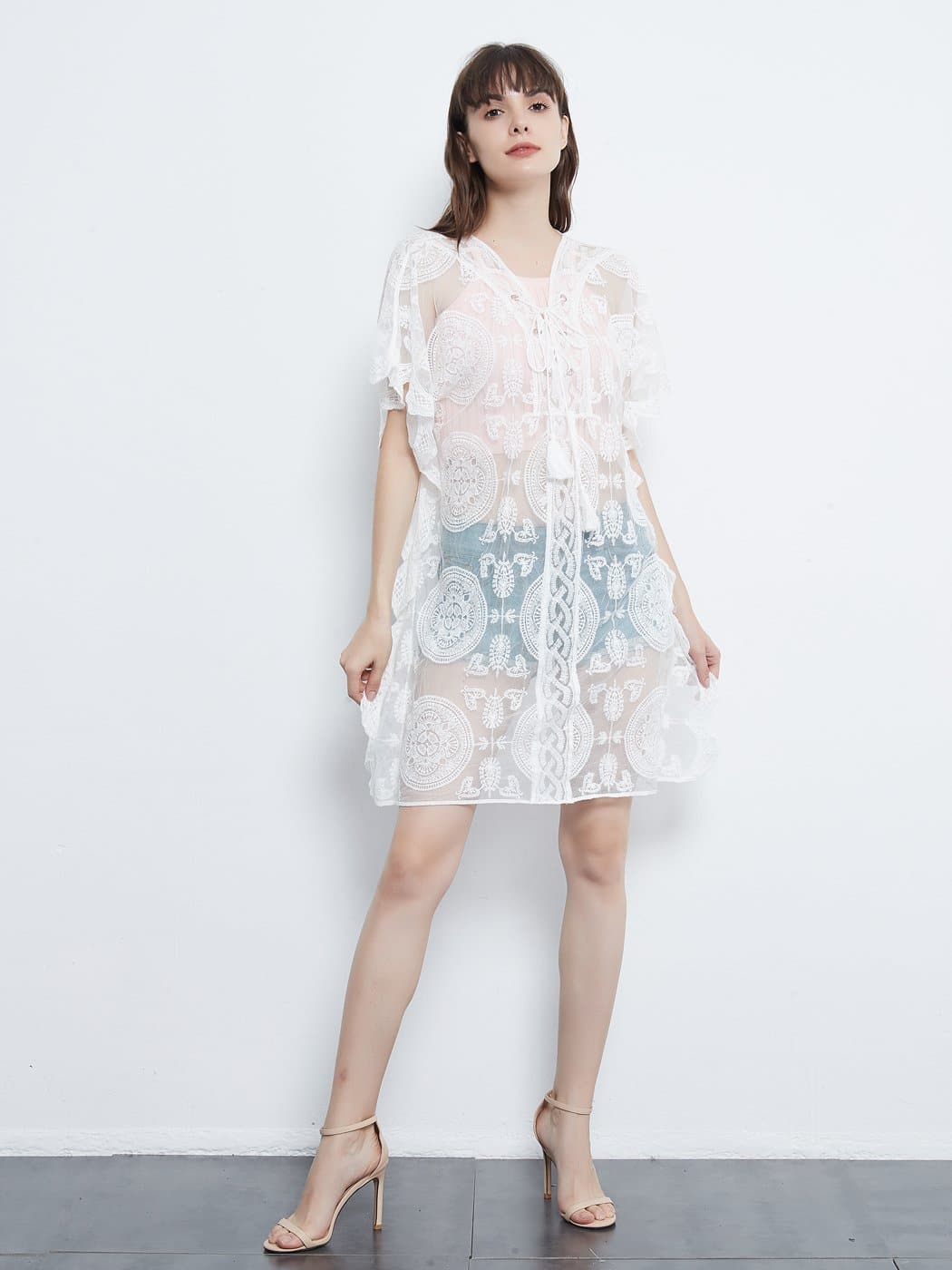 Anna-Kaci Embroidered Mesh Sheer Midi Dress| Womens | Anna-Kaci