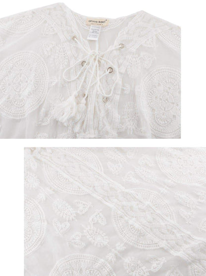 Anna-Kaci Embroidered Mesh Sheer Midi Dress| Womens | Anna-Kaci