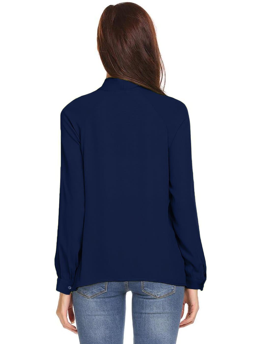 Anna-Kaci Flowy Chiffon Bow Blouse by Anna-Kaci