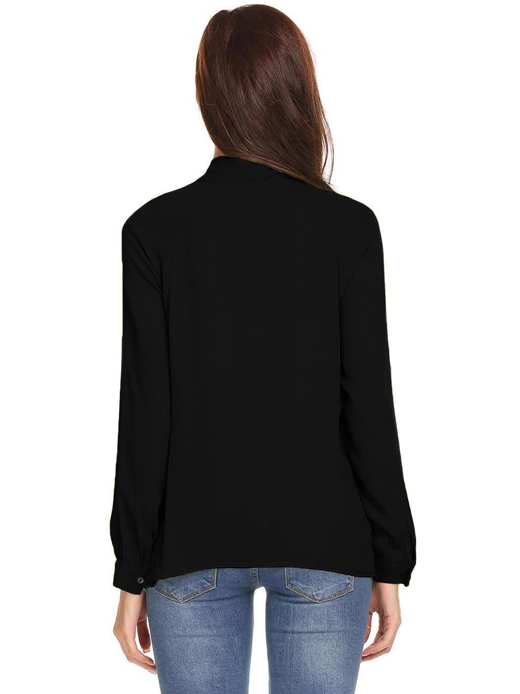 Anna-Kaci Flowy Chiffon Bow Blouse by Anna-Kaci